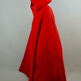 Woman’s red wool cloak, c. 1750-1800, side view