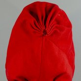 Woman’s red wool cloak, c. 1750-1800, detail of back of hood