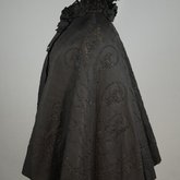 Cape with black silk faille and jet bead embroidery, 1890s, side view