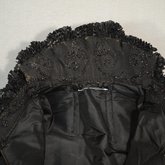 Cape with black silk faille and jet bead embroidery, 1890s, detail of collar spread