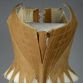 Brown linen stays, 1780-1790, front view