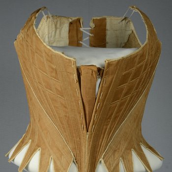 Brown linen stays, 1780-1790, front view