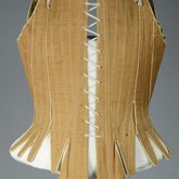 Brown linen stays, 1780-1790, back view