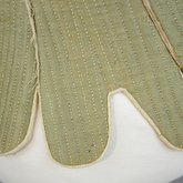 Stays, green wool and natural linen with whalebone, c. 1780, detail of exterior tabs