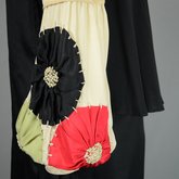 Dress, black silk charmeuse with cream silk yoke and sleeves, 1928, detail of sleeve