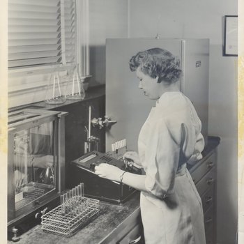 Em Weinel, Medical Technologist, Laboratory in North Building, Milwaukee Sanitarium