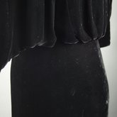Opera coat, black silk velvet with dolman sleeves, 1930s, detail of back drape