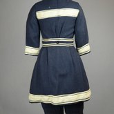 Bathing suit, navy wool with white soutache, 1900-1910, back view
