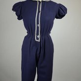 Bathing suit, navy wool with white soutache, 1904, without skirt