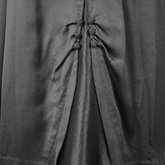 Dress, black ribbed double-faced satin trimmed with reverse side, 1910-1915, detail of skirt