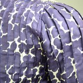 Dress, silk printed with purple, with black and white trim, c. 1904, detail of pintucks