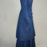 Wedding suit, blue wool with cord-work 1909, side view
