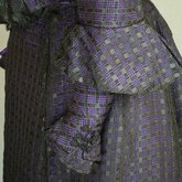 Dress, black silk open weave over purple silk taffeta, c. 1902, detail of sleeve