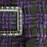 Dress, black silk open weave over purple silk taffeta, c. 1902, thread count