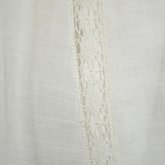 Dress, machine embroidered white muslin with a lace yoke and sleeves, c. 1905-1910, detail of insertion lace