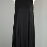 Cocktail dress, sleeveless A-line with black crepe and black chiffon overlay, with a rhinestone collar, 1960s, front view