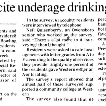 Residents Cite Underage Drinking as Problem