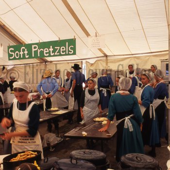 Making soft pretzels for sale