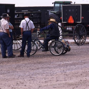 Amish men in Shipshewana, Indiana