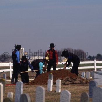 Digging a grave
