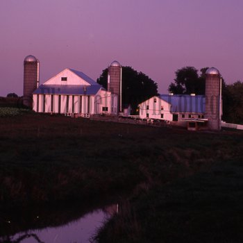 Moon over Amish farm