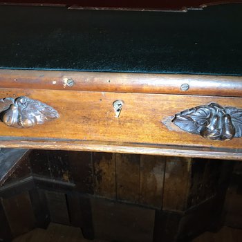 Pear-shaped Handles on Drawer of Desk
