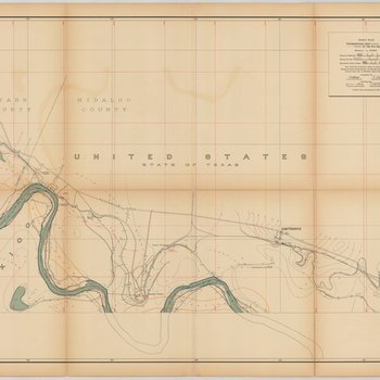 Topographical Map of the Rio Grande From Roma To The Gulf Of Mexico Sheet No. 08 [Los Ebanos, Sullivan City, Sam Fordyce, Texas]
