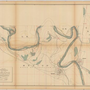 Topographical Map of the Rio Grande From Roma To The Gulf Of Mexico Sheet No. 13 [Reynosa, Tamaulipas; Hidalgo, Texas]