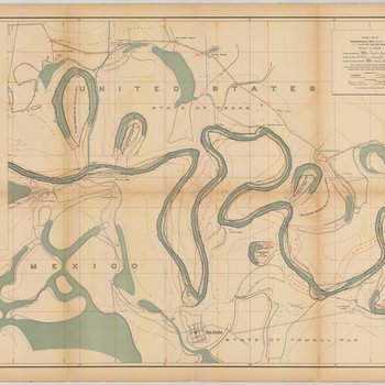 Topographical Map of the Rio Grande From Roma To The Gulf Of Mexico Sheet No. 19 [Los Indios, La Feria Camp, Texas; Solineno, Tamaulipas]