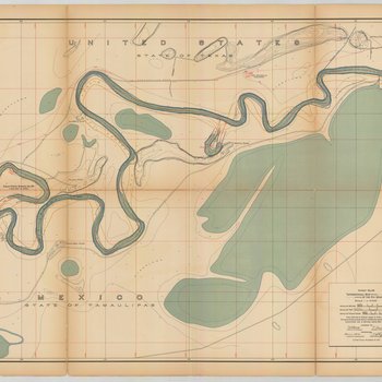 Topographical Map of the Rio Grande From Roma To The Gulf Of Mexico Sheet No. 28 [Palmito Ranch, Tulosa Ranch, Port Brownsville (Abandoned), Texas; Arroyo Seco Ranch, Tamaulipas]