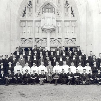 The First 71 students at Providence College Gathered Around the First 9 Dominican Faculty Members, September 18, 1919