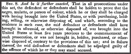 1818 Apr 20. An Act in addition to "An act to prohibit the introduction (importation) of slaves into any port or place within the jurisdiction of the United States, from and after the first day of January, in the year of our Lord one thousand eight hundred and eight," and to repeal certain parts of the same.