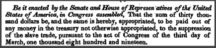 1828 May 24. An Act making an appropriation for the suppression of the slave trade.