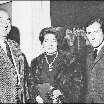 Mario Toral con Pablo Neruda y Matilde Urrutia