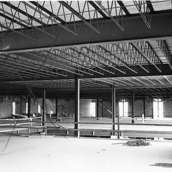 Construction of McKee Library: Interior