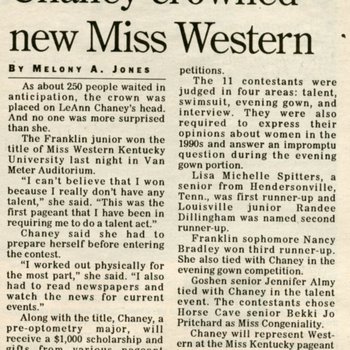 Chaney Crowned New Miss Western