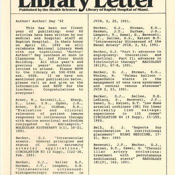 Library Letter 1992