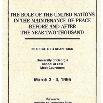 The Role of the United Nations in the Maintenance of Peace before and after the Year Two Thousand