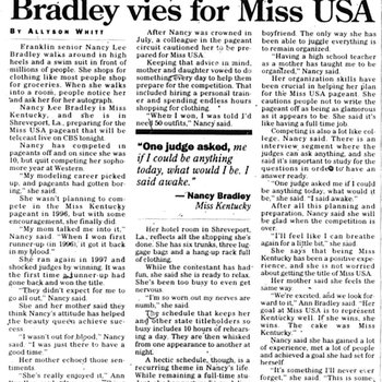 Bradley Vies for Miss USA