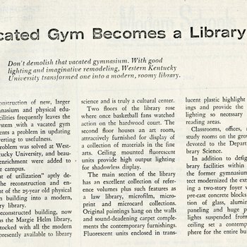 Vacated Gym Becomes a Library
