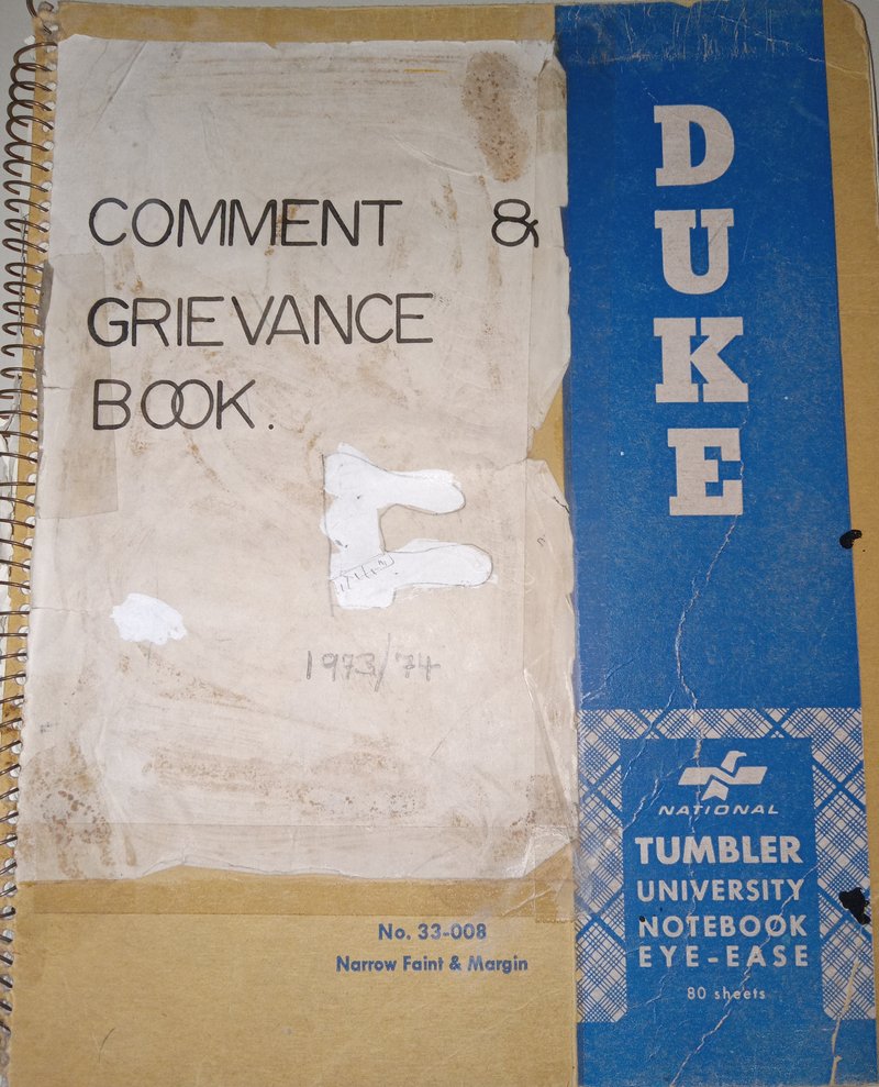 Complaint & Grievance Book 1973-74
