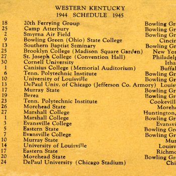 Western Kentucky 1944 - Schedule 1945