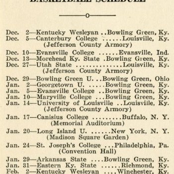 1947-1948 Basketball Schedule