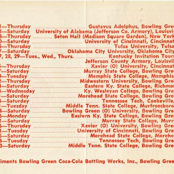 1955-56 Hilltopper Basketball Schedule