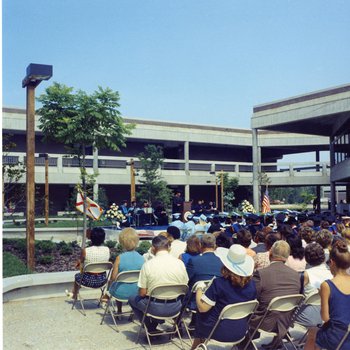 Commencement Audience in Courtyard