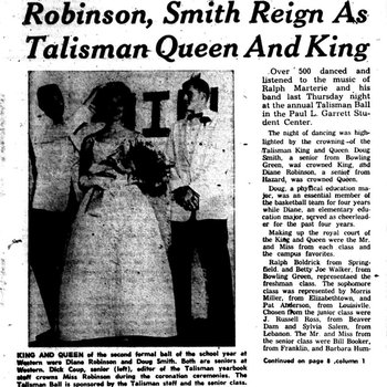 Robinson, Smith Reign as Talisman Queen & King