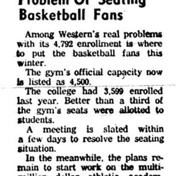 Western Faced with Problem of Seating Basketball Fans