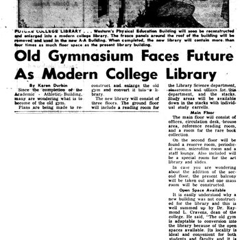 Old Gymnasium Faces Future as Modern College Library