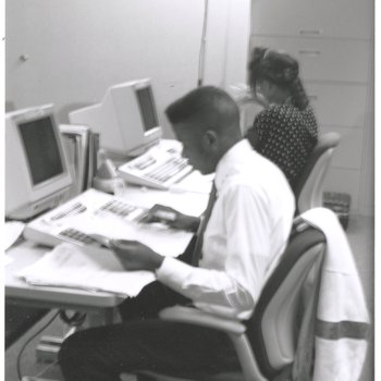 Students Working in Office