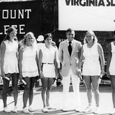Dr Donald Ross and the Marymount Tennis Team at the Virgina Slims Tournament